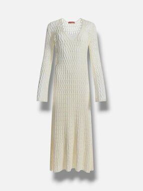 Altuzarra Women's Ivory Jemmy Open Knit Midi Dress Size XS